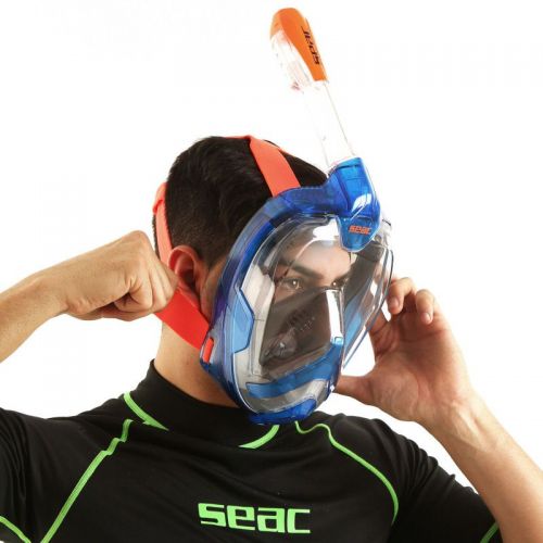 Masque Snorkeling Seac Grande Faciale Libera Magica Bleu/Orange 