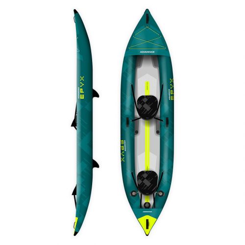 Kayak Gonflable Aquadesign EPYX 380 Bleu/Jaune 2 Places 