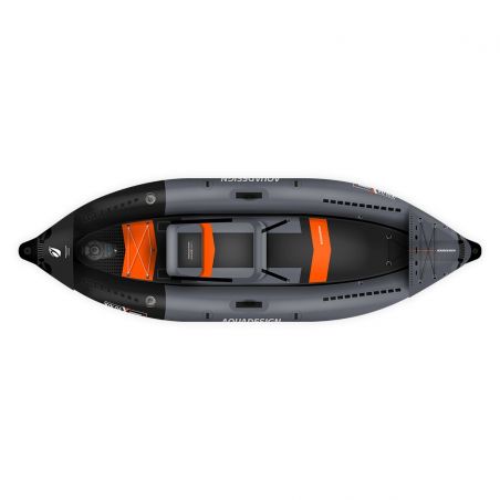 Kayak Gonflable Aquadesign KOLOA X'PERIENCE 305 Noir/Gris/Orange 1 Place 